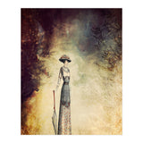 VINTAGE FASHION LADY IN ABSTRACT FOREST I (Print Only) thumbnail
