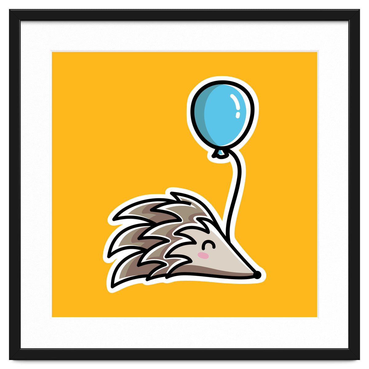 Kawaii Cute Hedgehog With Balloon