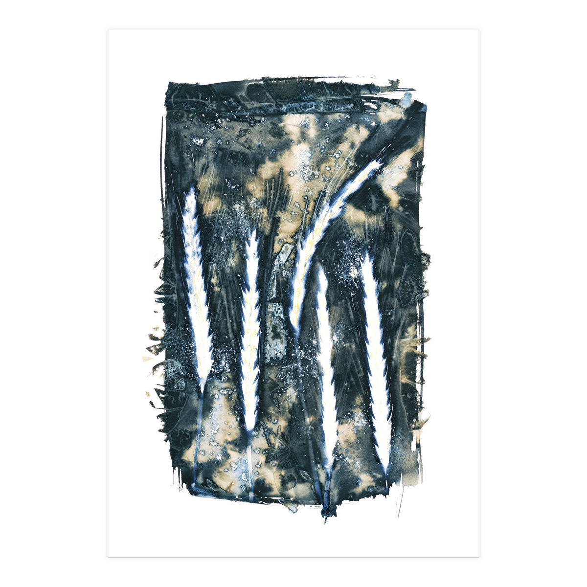 Indigo Blue Botanical Leaves No. 14 (Print Only)