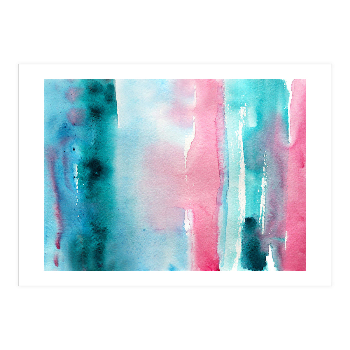 Turquoise love || abstract watercolor (Print Only)