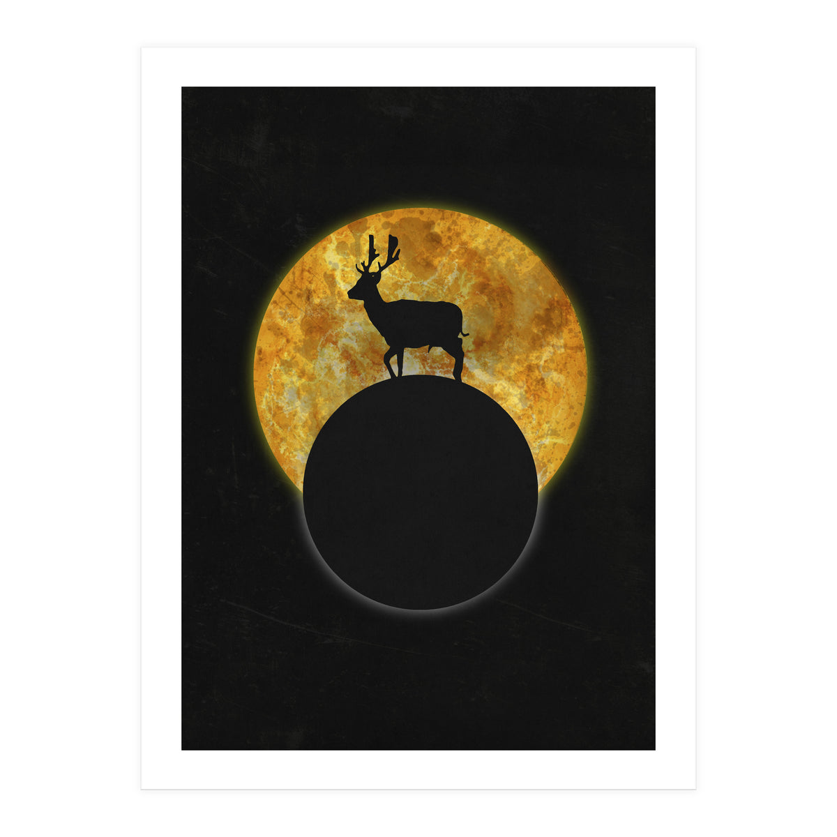 Deer On The Moon  (Print Only)