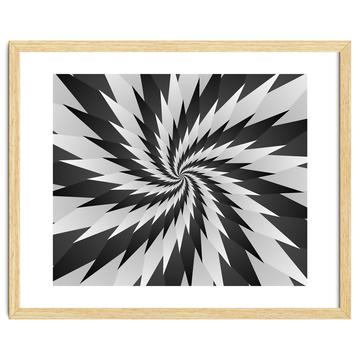 3D Abstract Swirl Monochrome Art