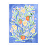 Wild Orange FLoral | Cobalt Blue (Print Only) thumbnail