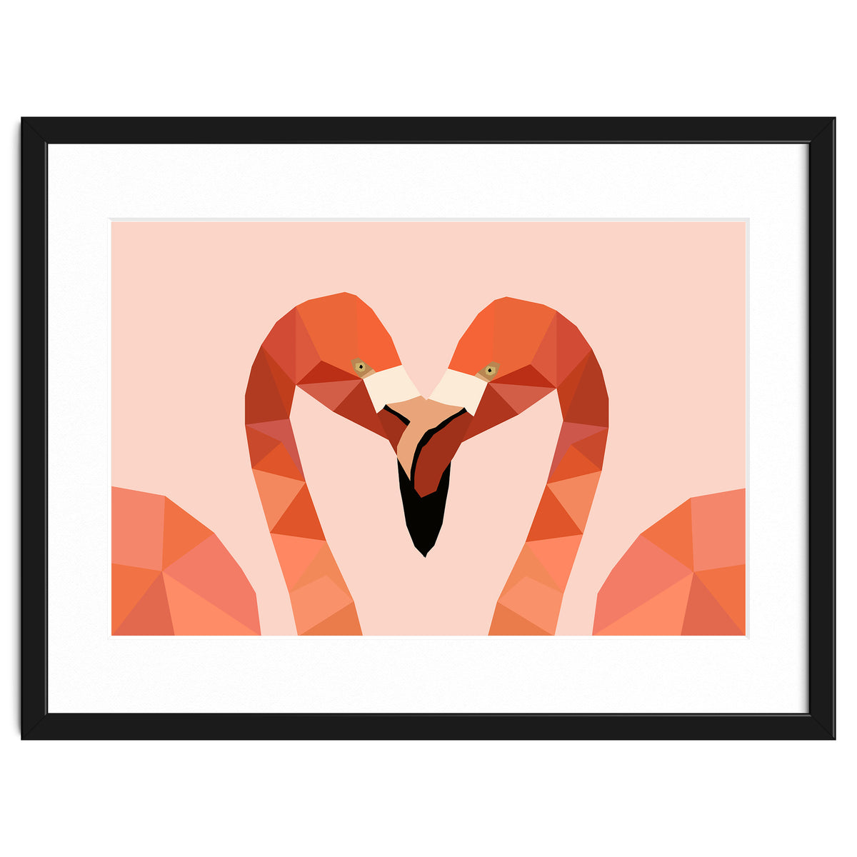 Flamingo Bird Low Poly Art