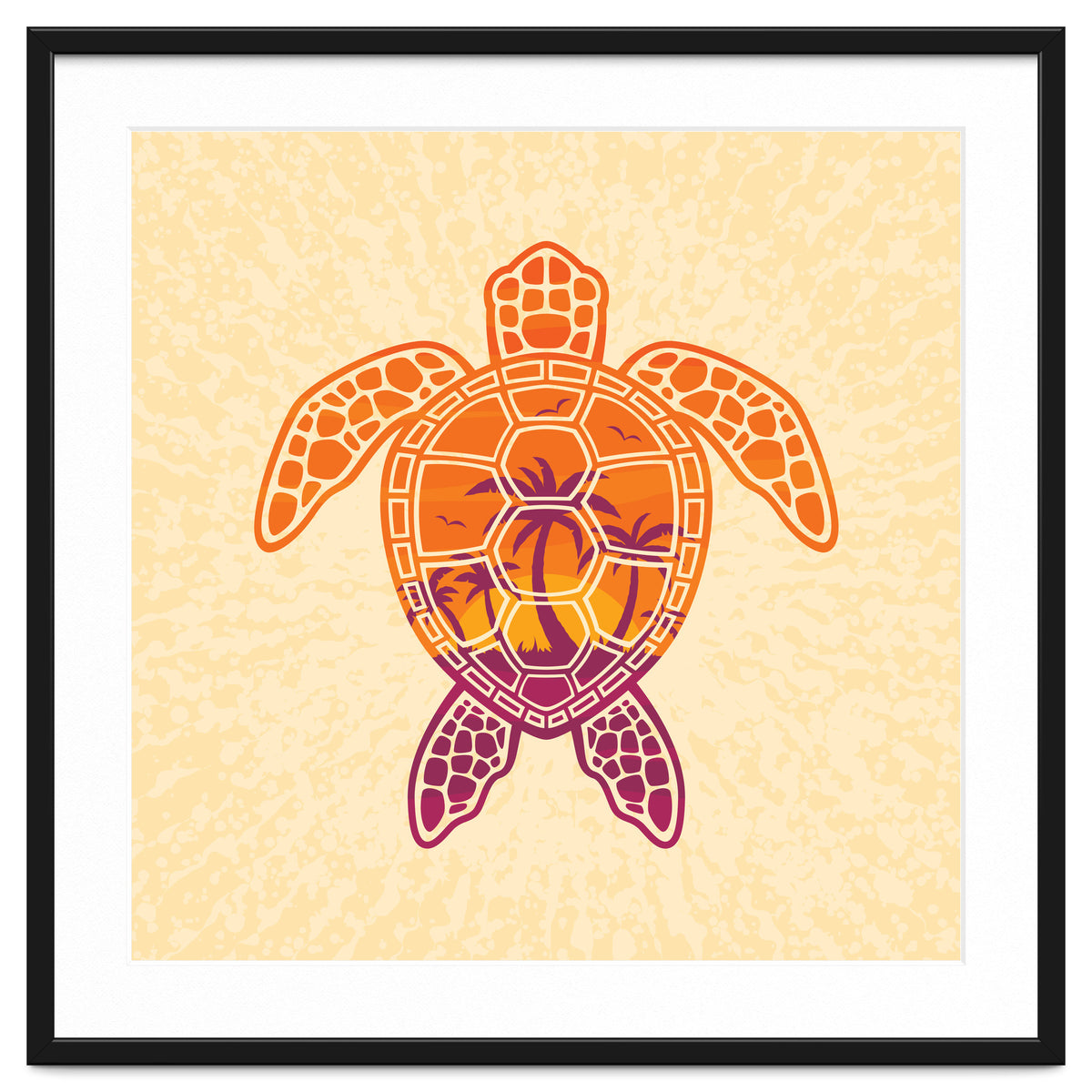 Tropical Sunset Sea Turtle Design