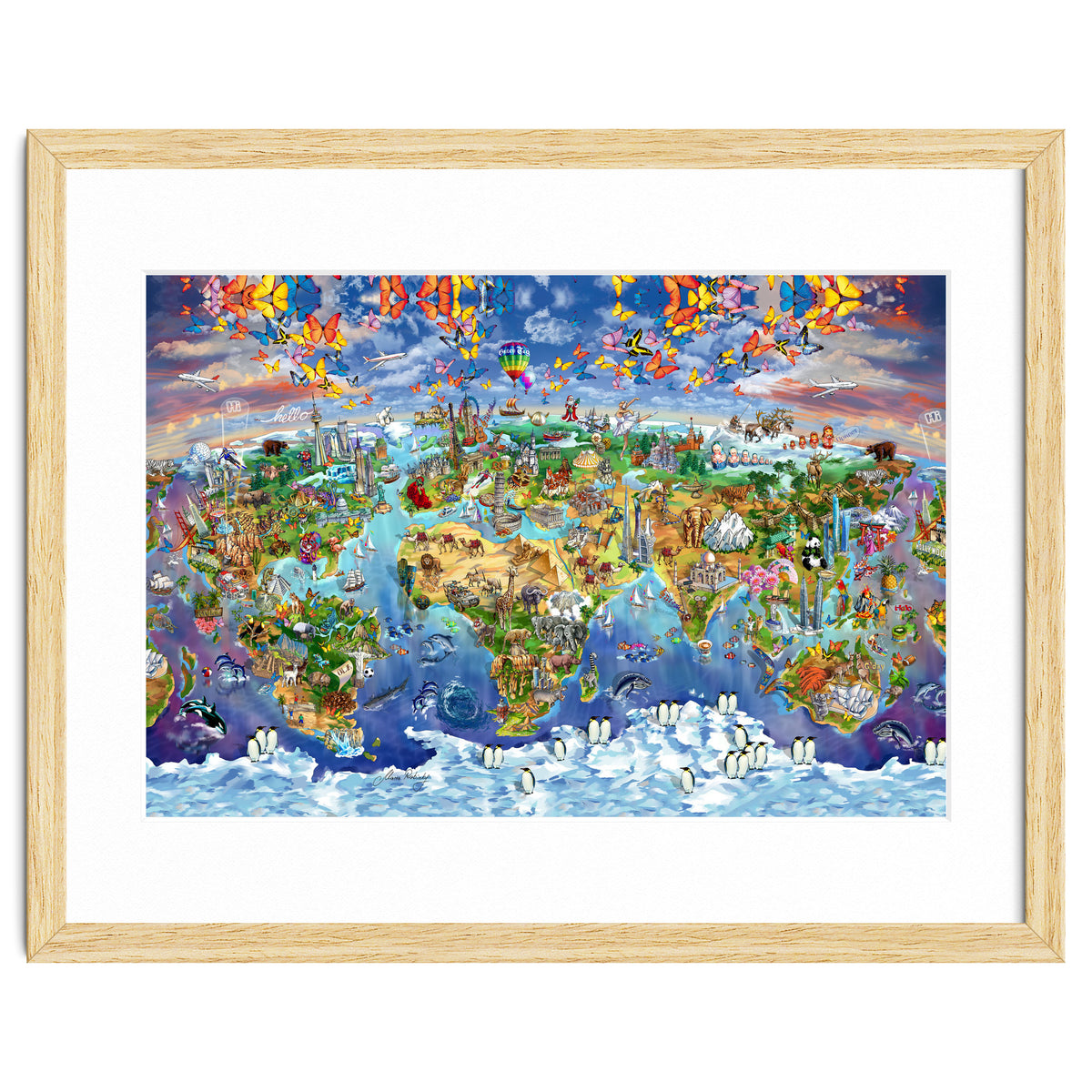 World Wonders Illustrated Map