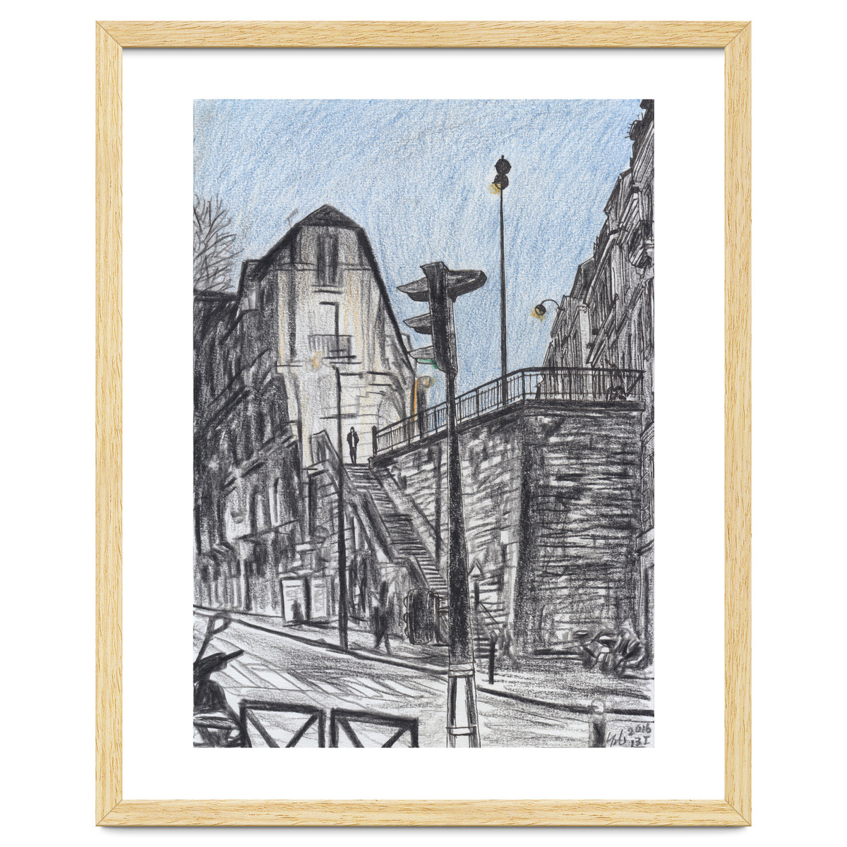 Cold afternoon on Artist Street in Paris