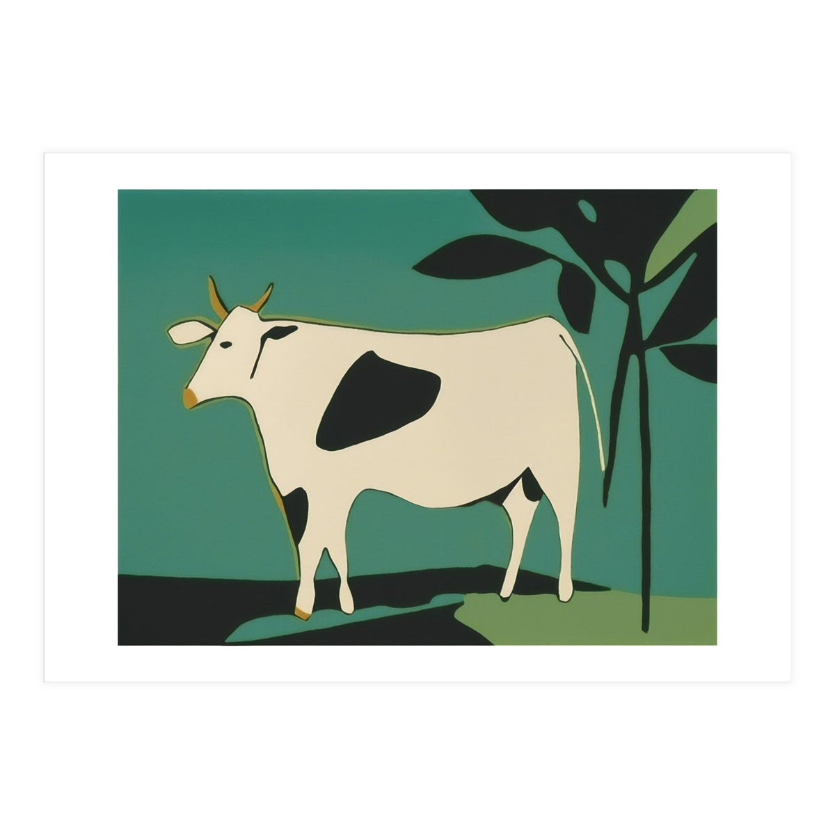 Cow in Green Landscape (Print Only)