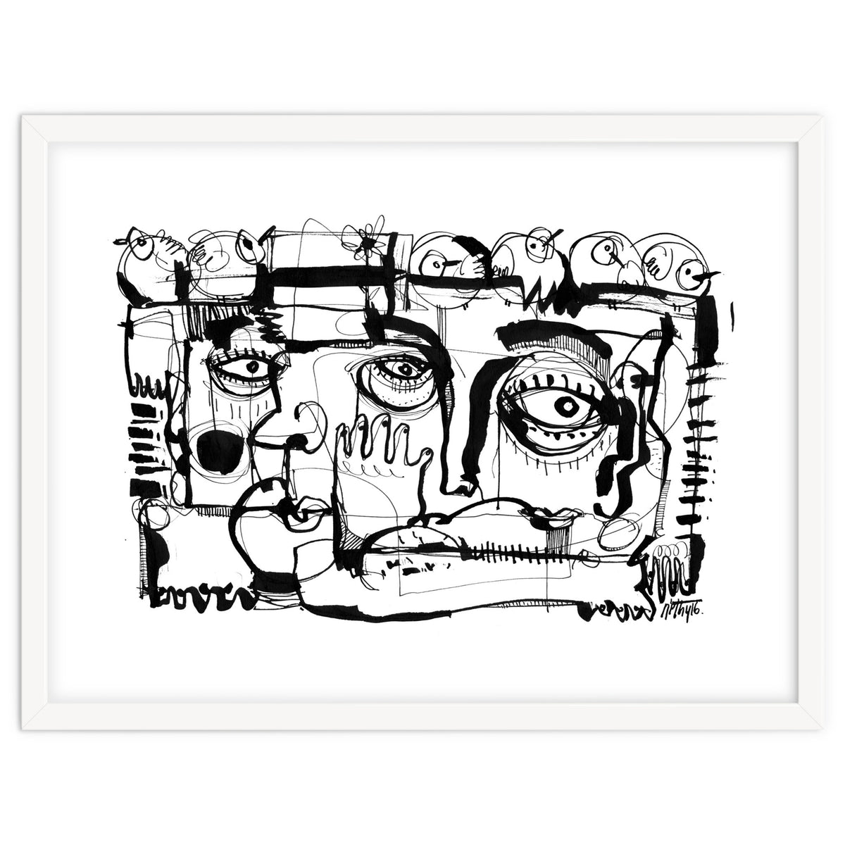 Birds on a Wire - b&w