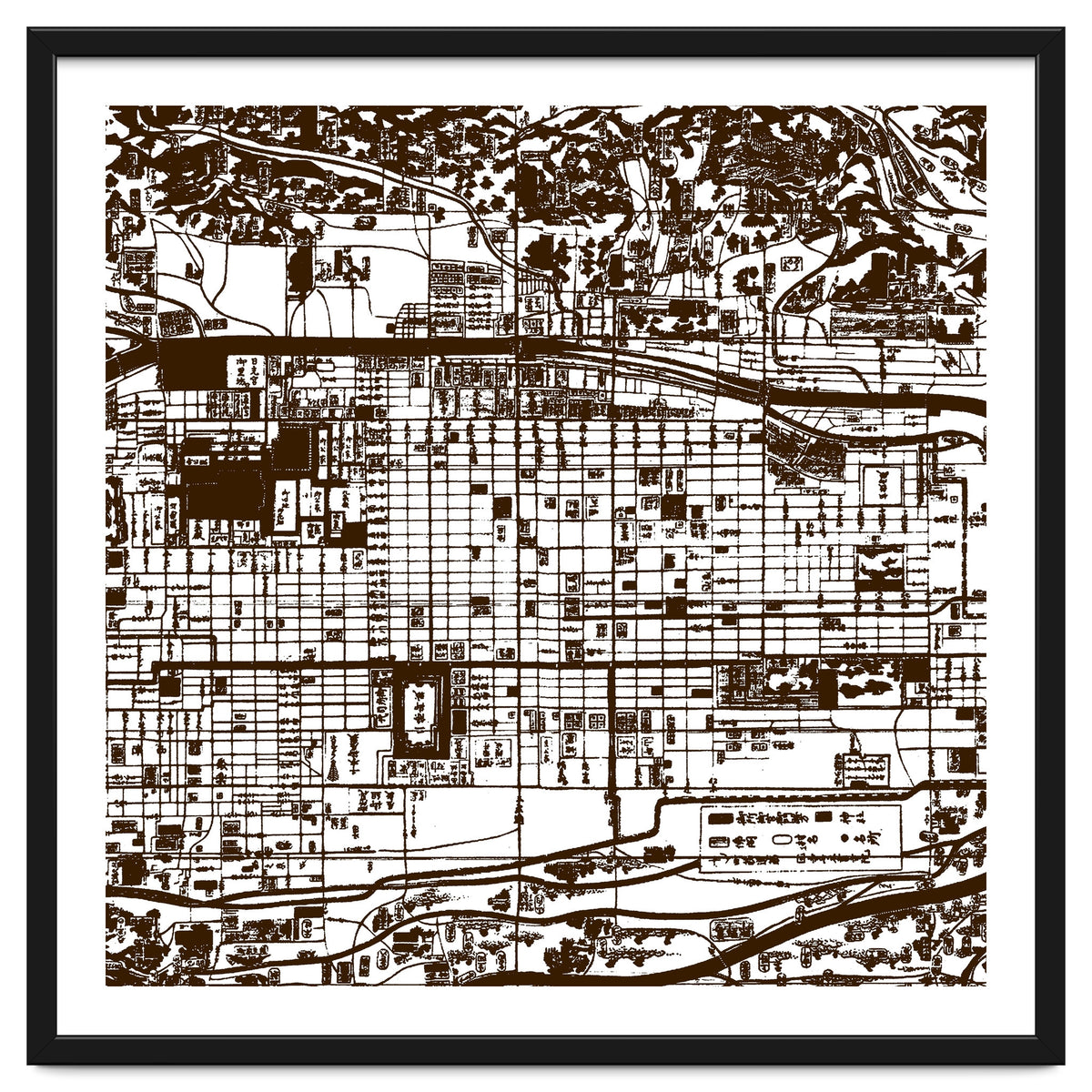 Antique Oriental Town Map