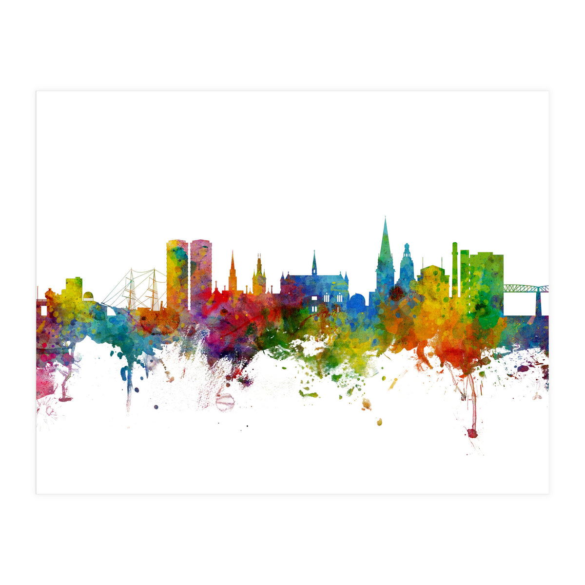 Dundee Scotland Skyline (Print Only)