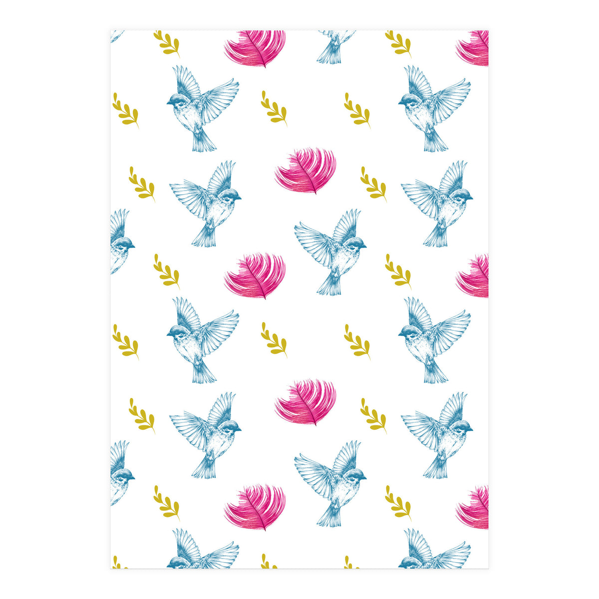 Blue Bird Pattern (Print Only)