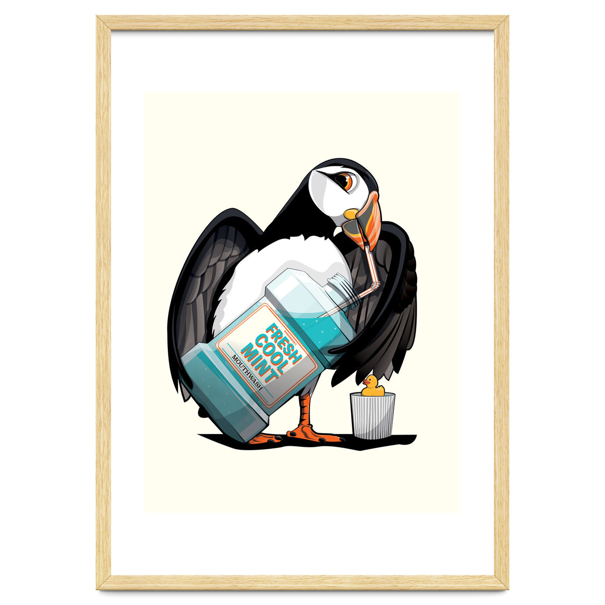 Puffin using Mouthwash