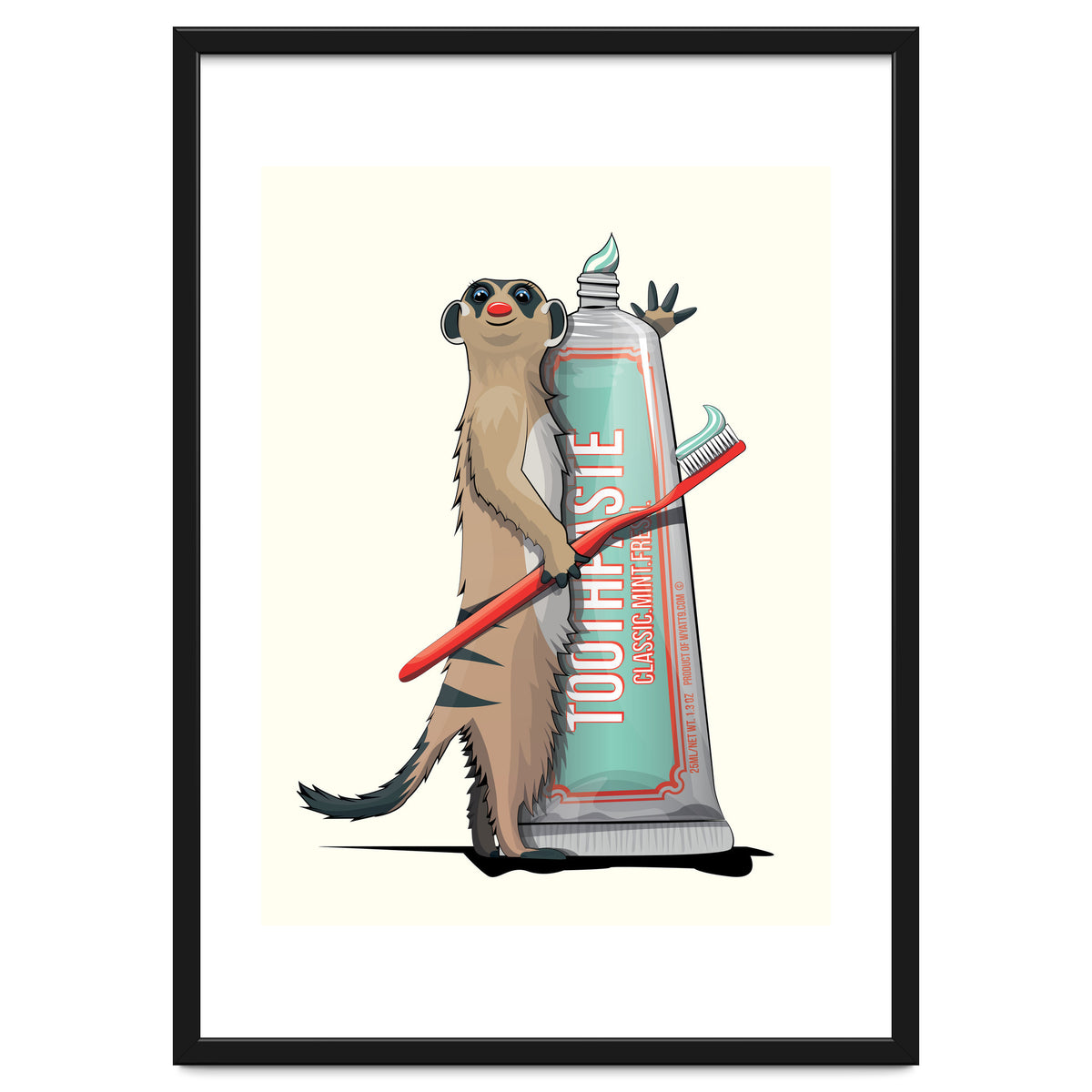 Meerkat Brushing Teeth, Funny Bathroom Humour