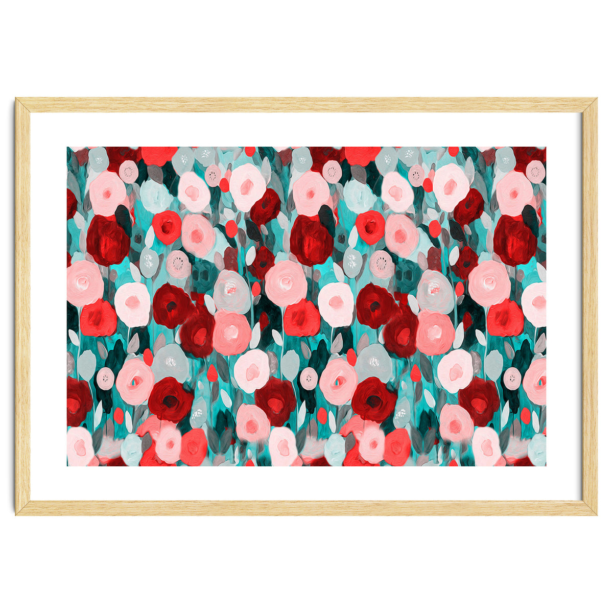 Abstract flower garden acrylic painting