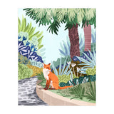 Fox in The Garden | Animals Wildlife Botanical Nature Painting | Boho Colorful Jungle Illustration (Print Only) thumbnail