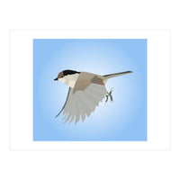 Willow Tit Bird Low Poly Art (Print Only)