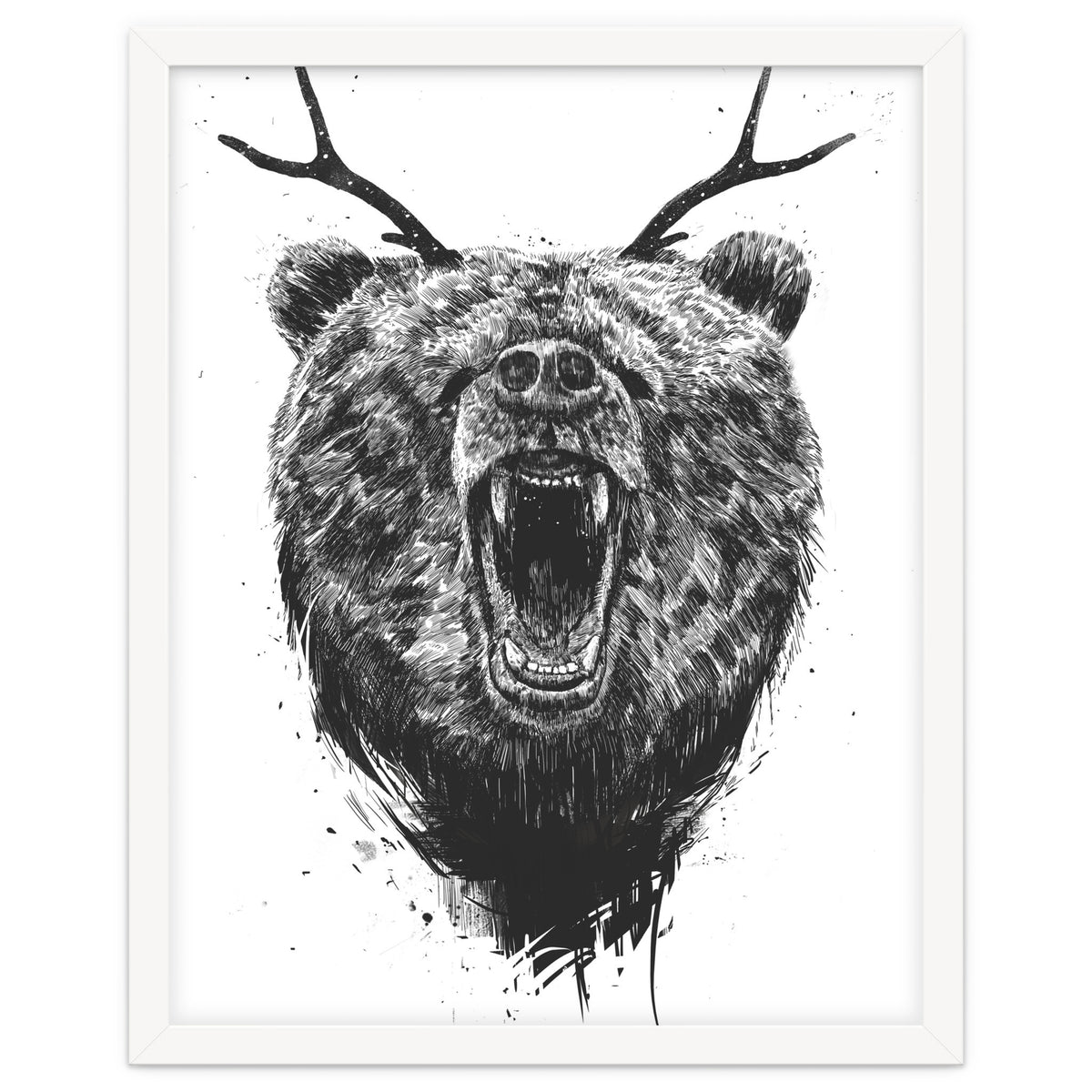 Angry Bear With Antlers