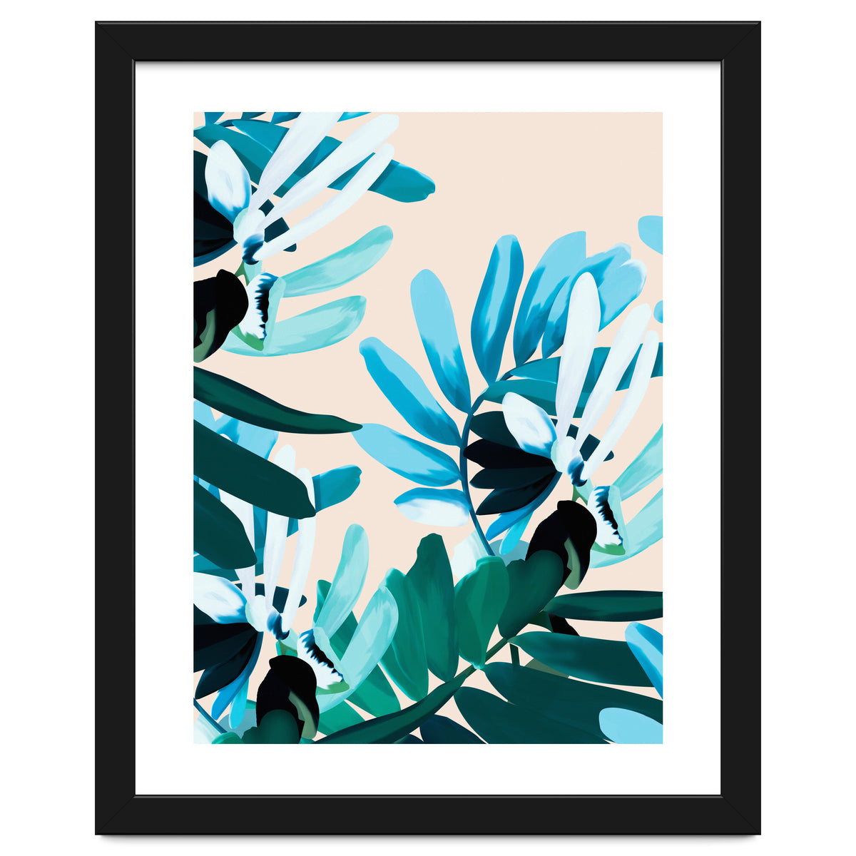 Large bluish botanical leaves