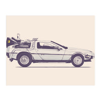 Delorean Back To The Future (Print Only)