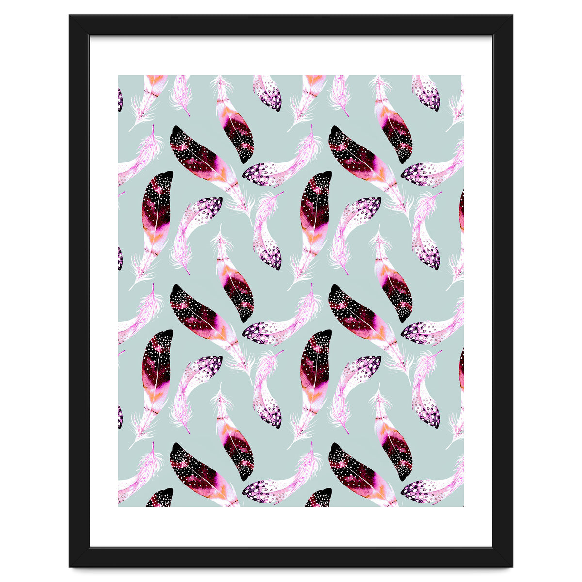 Bohemian pattern of feathers