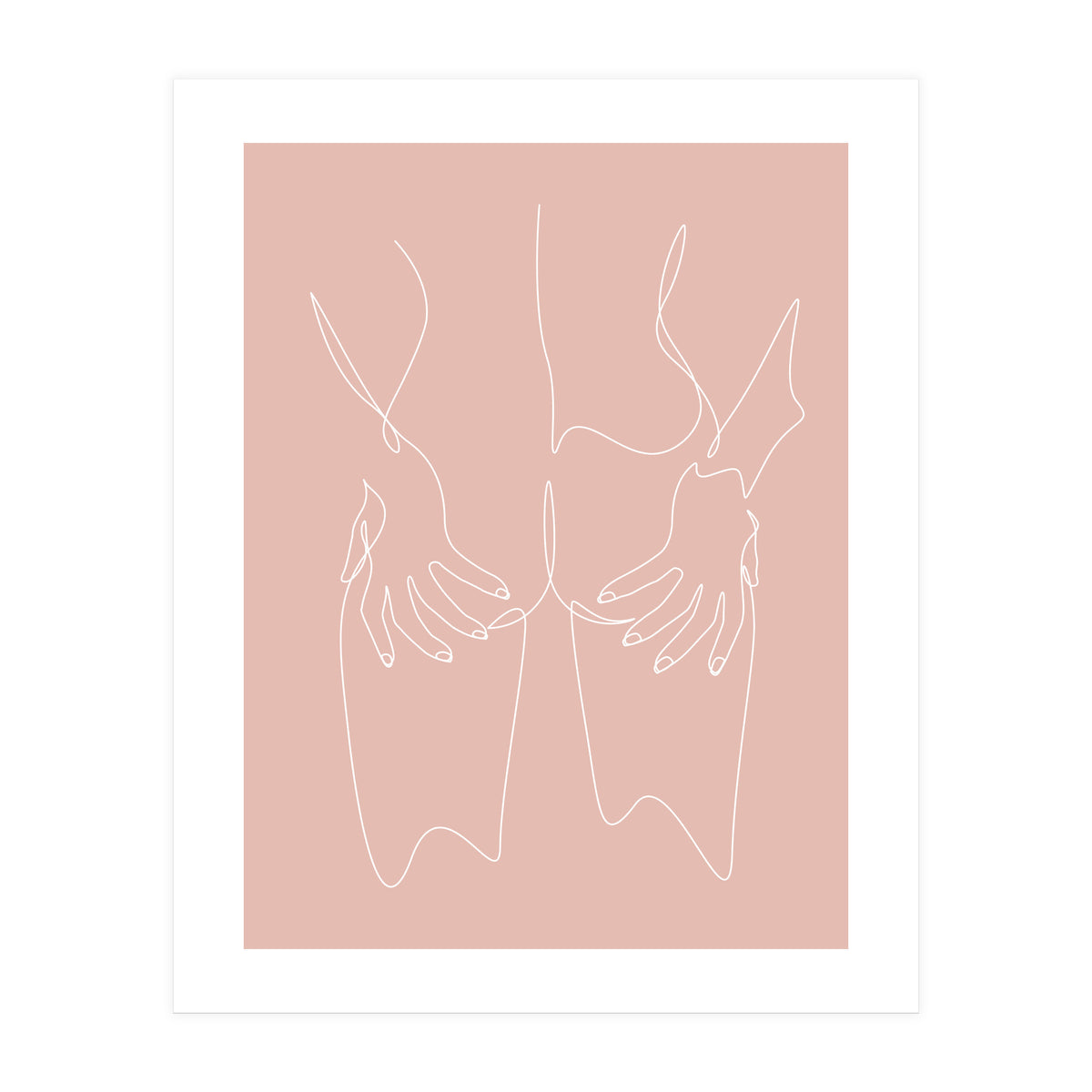 hot girl nude line pink (Print Only)