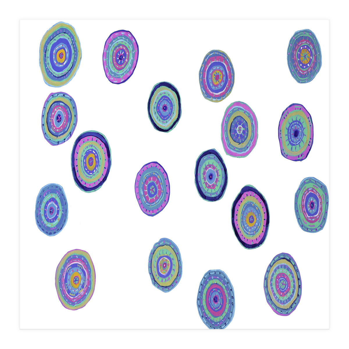 Orbs Dance (white) (Print Only)