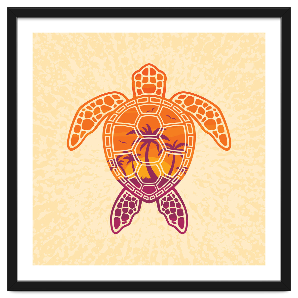 Tropical Sunset Sea Turtle Design