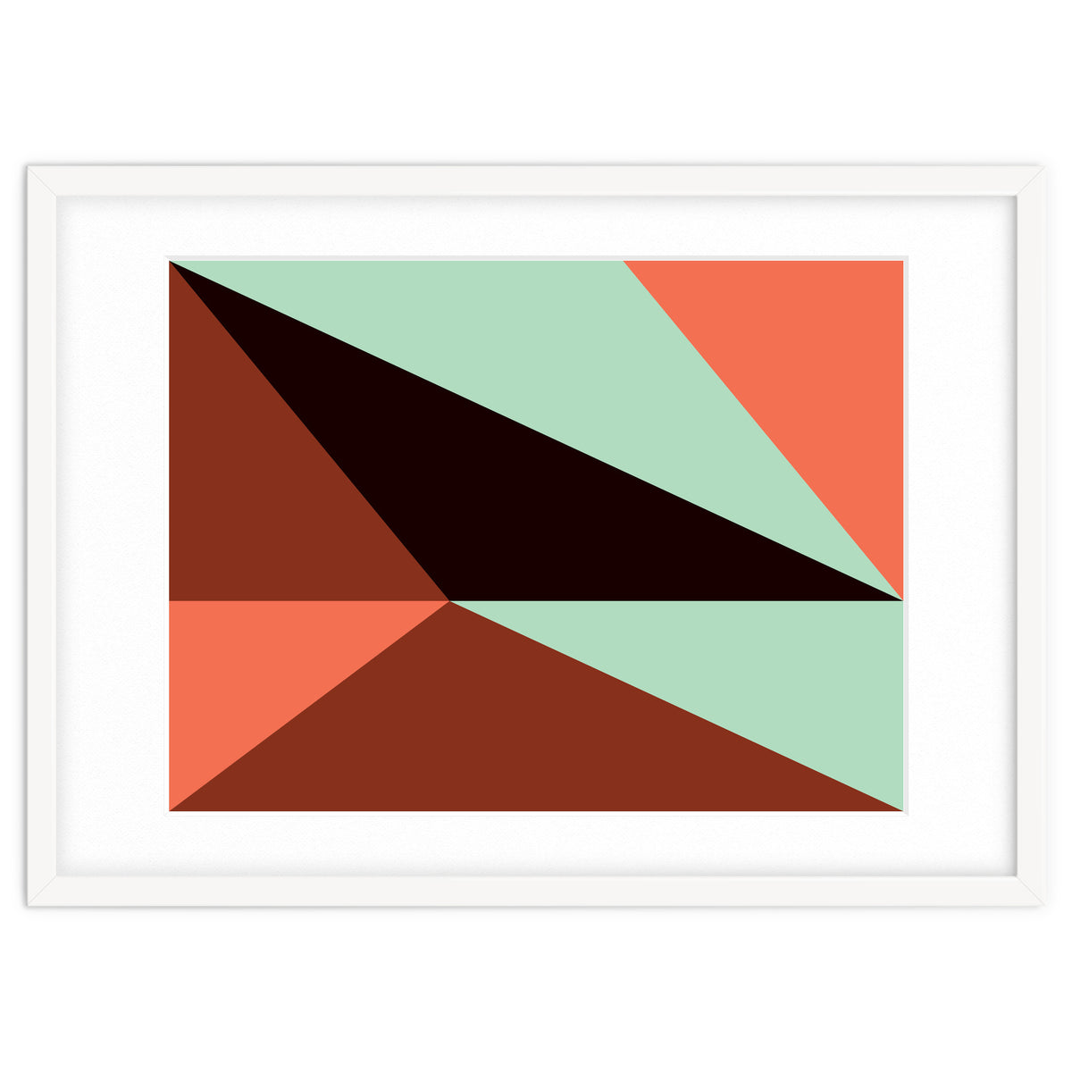 Geometric Shapes No. 17 - pink, brown, mint green & black