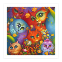 Colorful Crazy Kitty Cat Kitten Collage (Print Only)