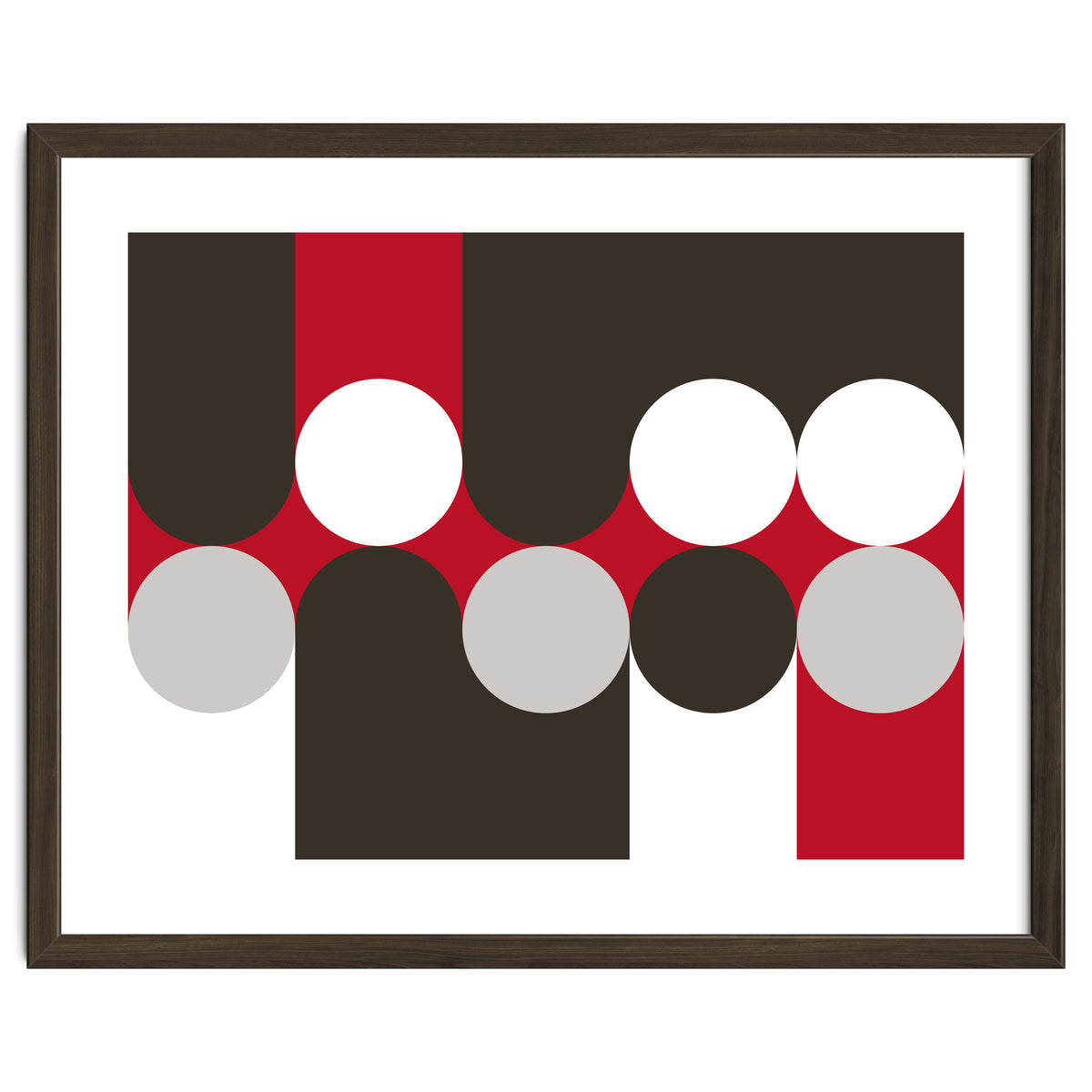 Geometric Shapes No. 33 - brown, red & white