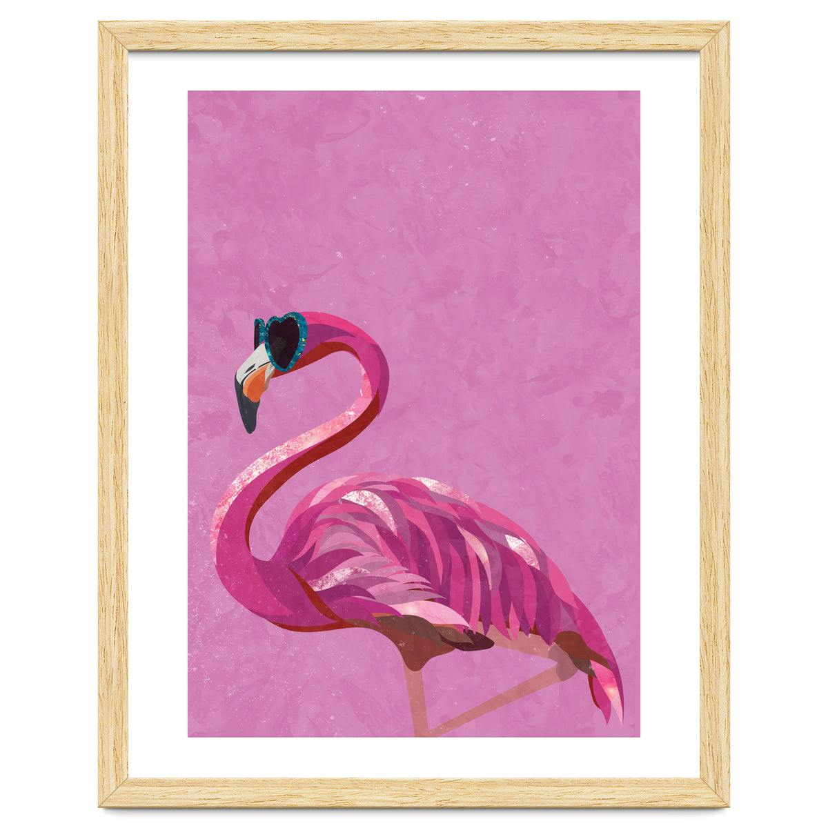 Pink Flamingo Wearing Glasses