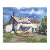 Country house. Watercolor painting art. (Print Only) thumbnail