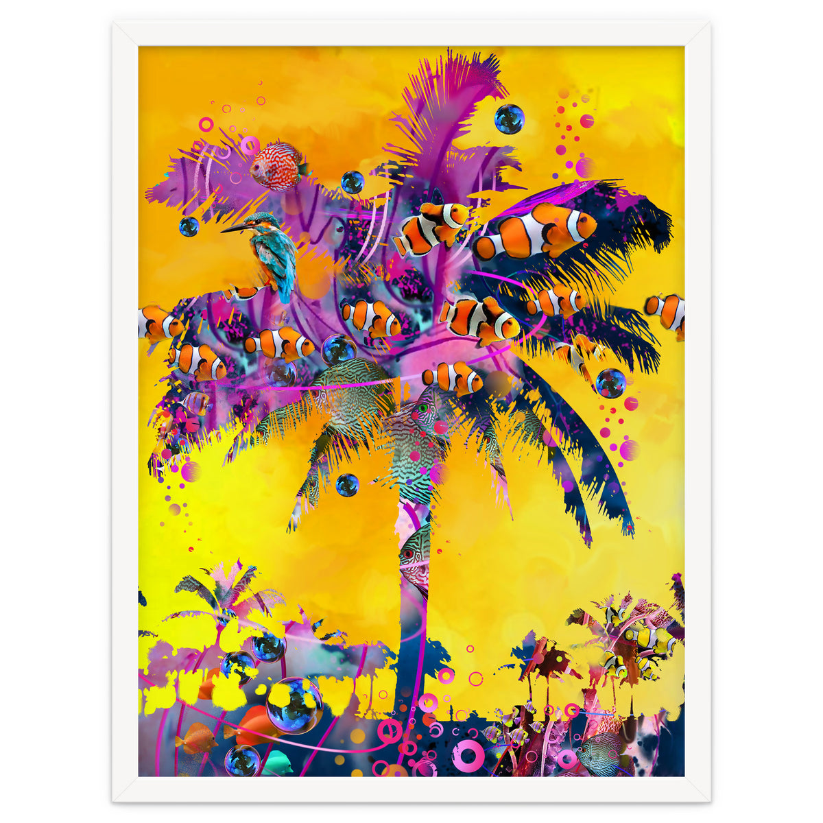 Purple Palm with Fish
