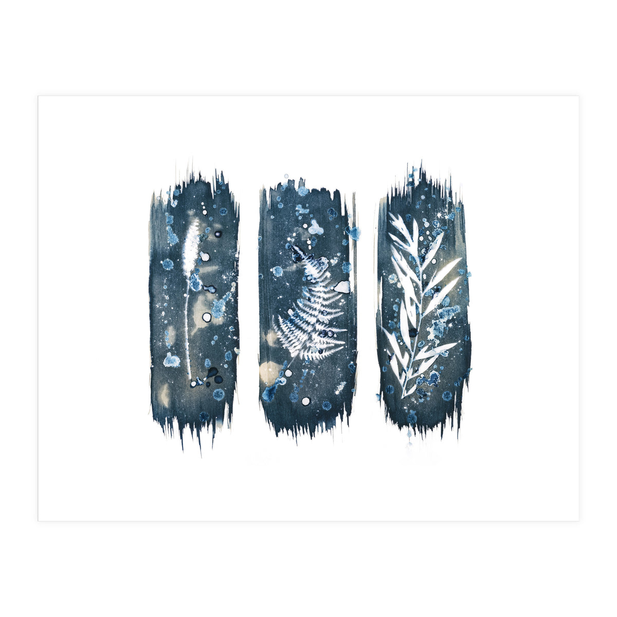 Indigo Blue Botanical Leaves No. 7 (Print Only)