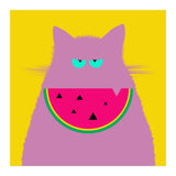 Watermelon Lilac Cat  (Print Only) thumbnail