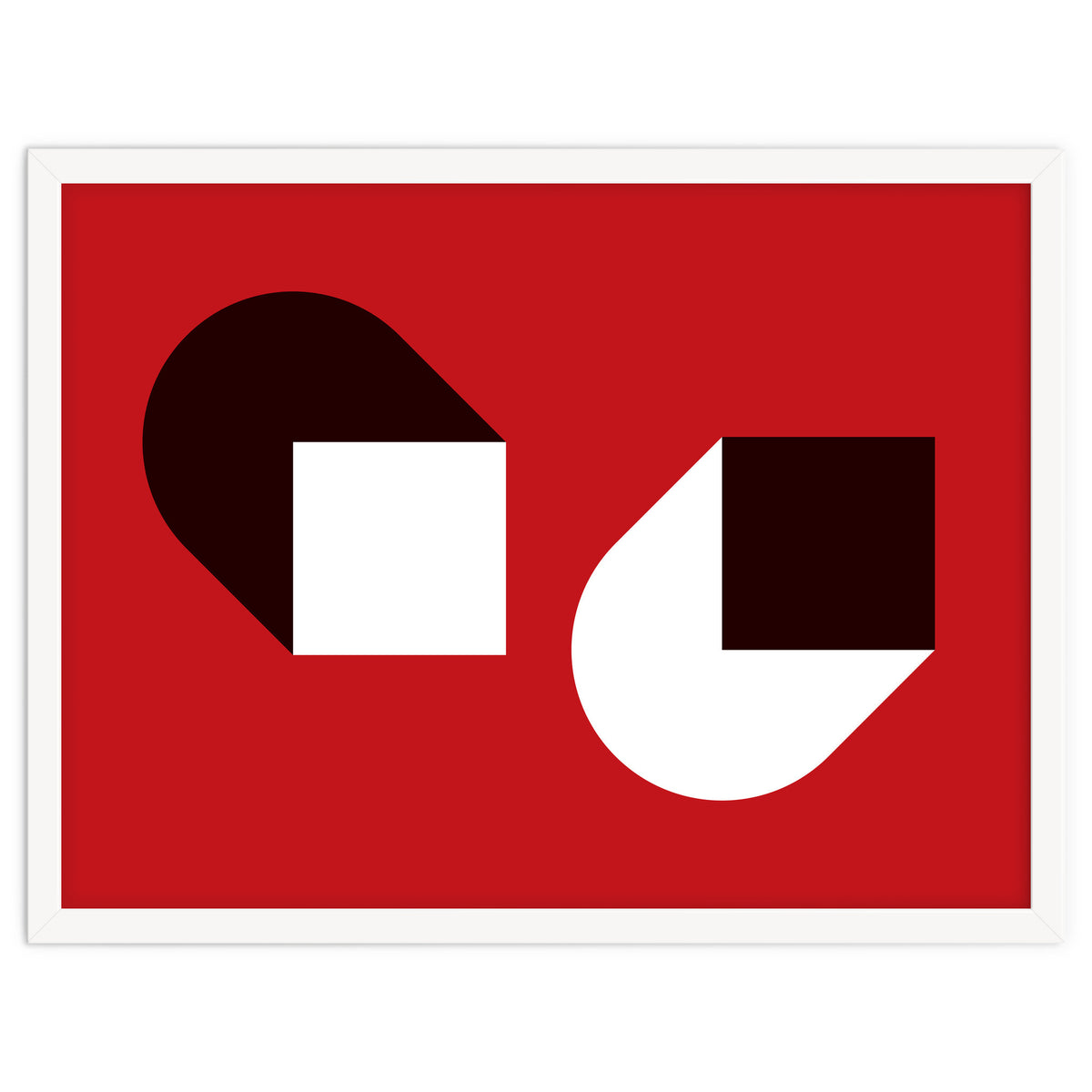 Geometric Shapes No. 38 - red, white & black