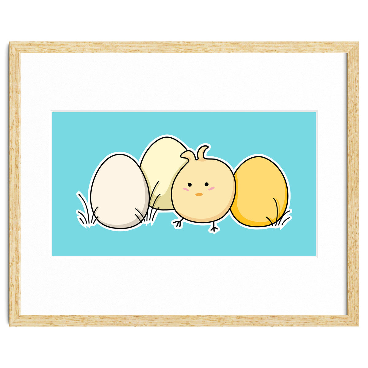 Kawaii Cute Chick And Eggs