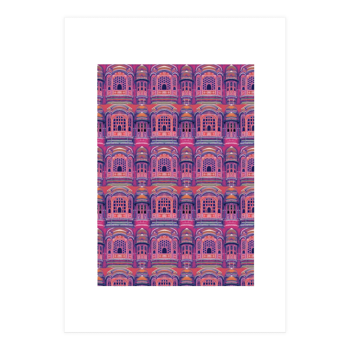 Hawa Mahal (Wind Palace) Retro - India (Print Only)