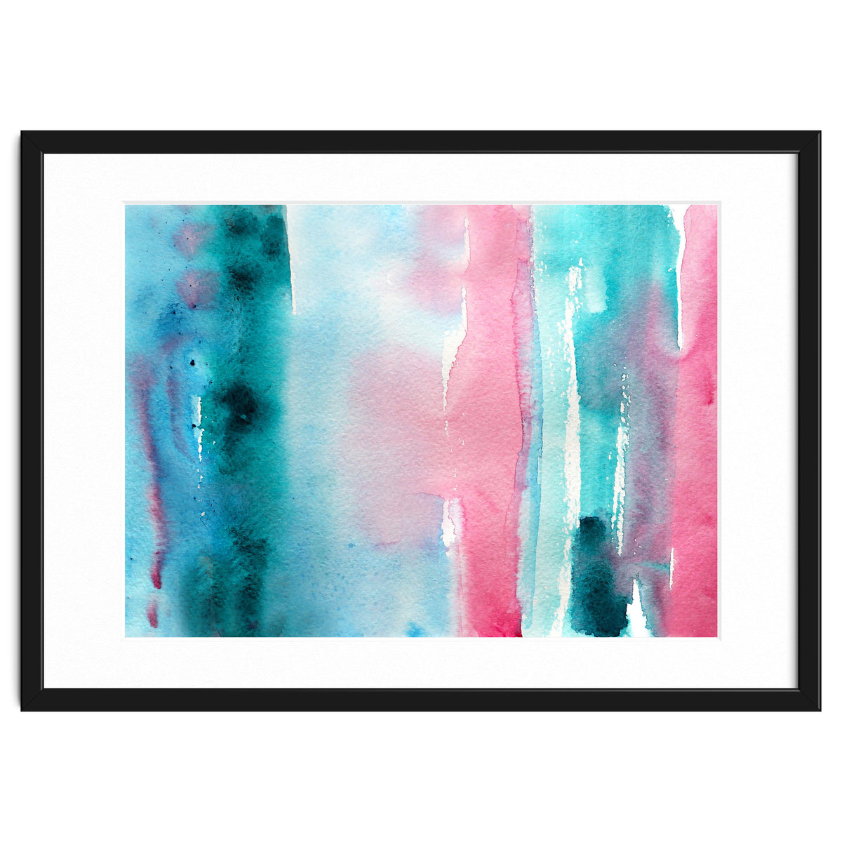 Turquoise love || abstract watercolor