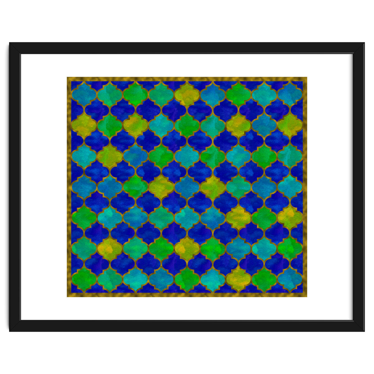 Ocean Breeze - Watercolor Moroccan Lattice
