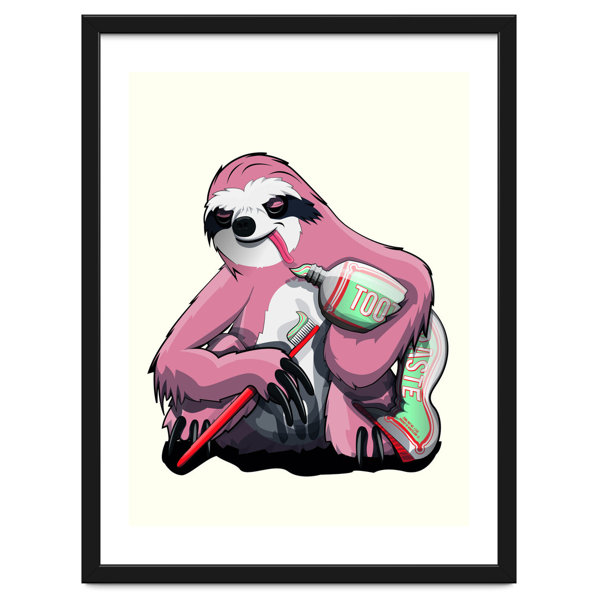 Sloth Brushing Teeth, Funny Bathroom Humour