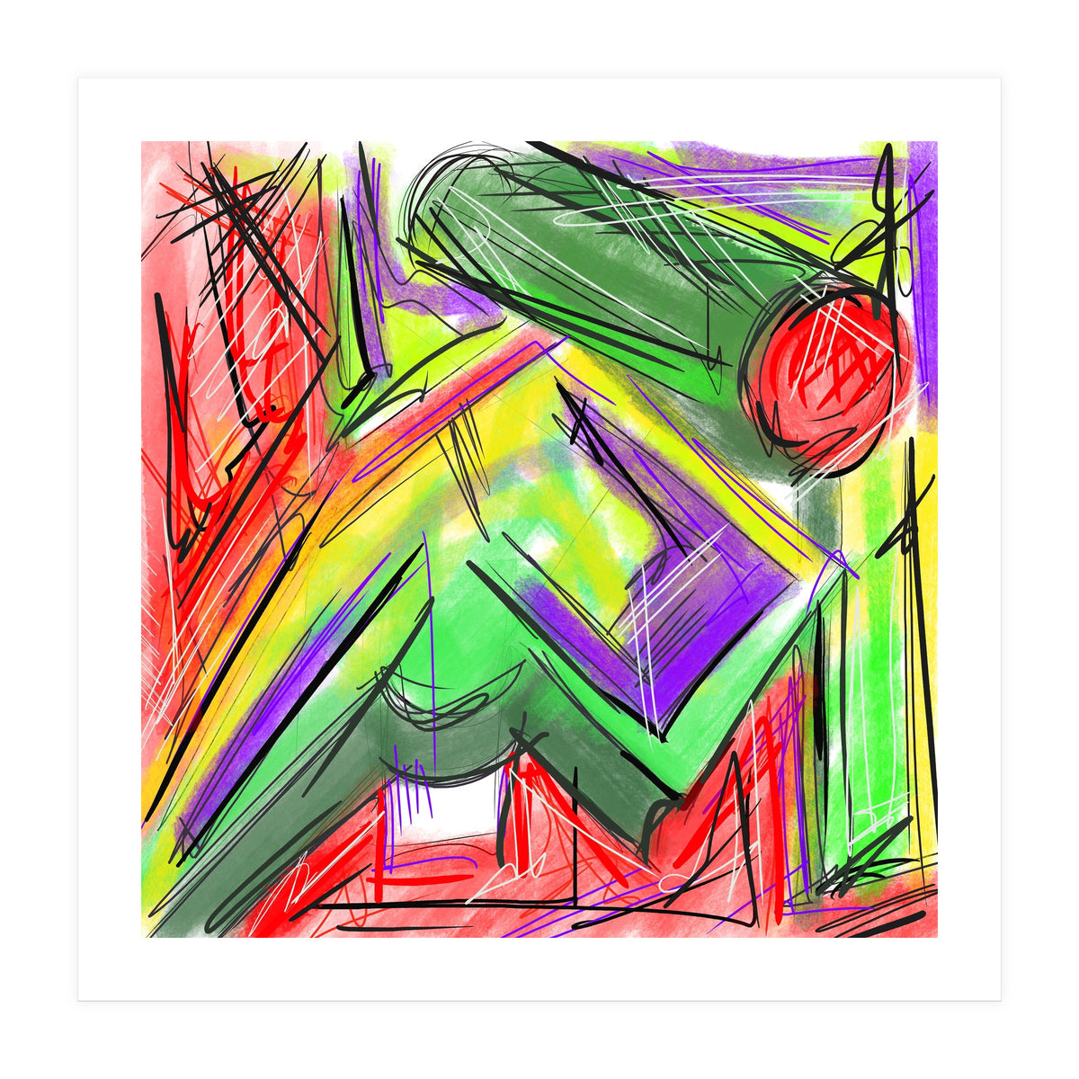 Colored Shapes In Perspective (Print Only)