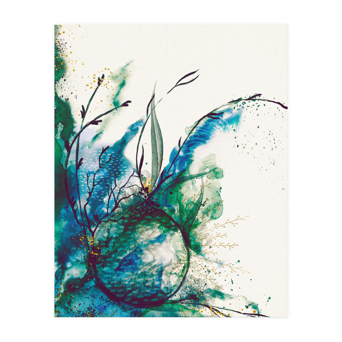Abstract Sea Watercolour (Print Only)