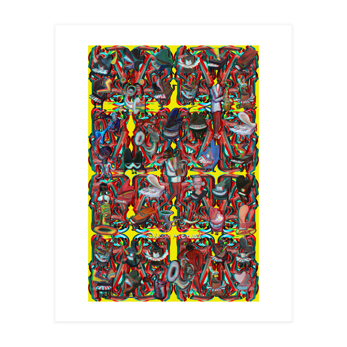 Formas 14 34 3d And Pianos 7 (Print Only)
