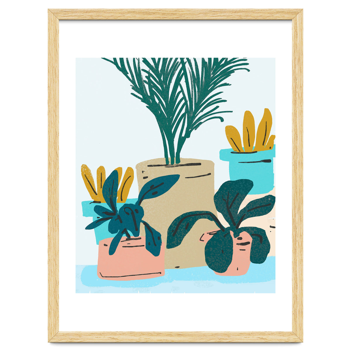 Little House Plants | Pastel Botanical Nature Plant Pots | Bohemian Cute Chic Palm Modern