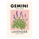 Gemini Birth Flower Lavender (Print Only) thumbnail