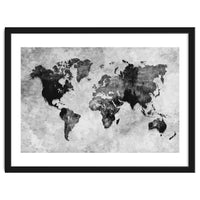 black and white world map