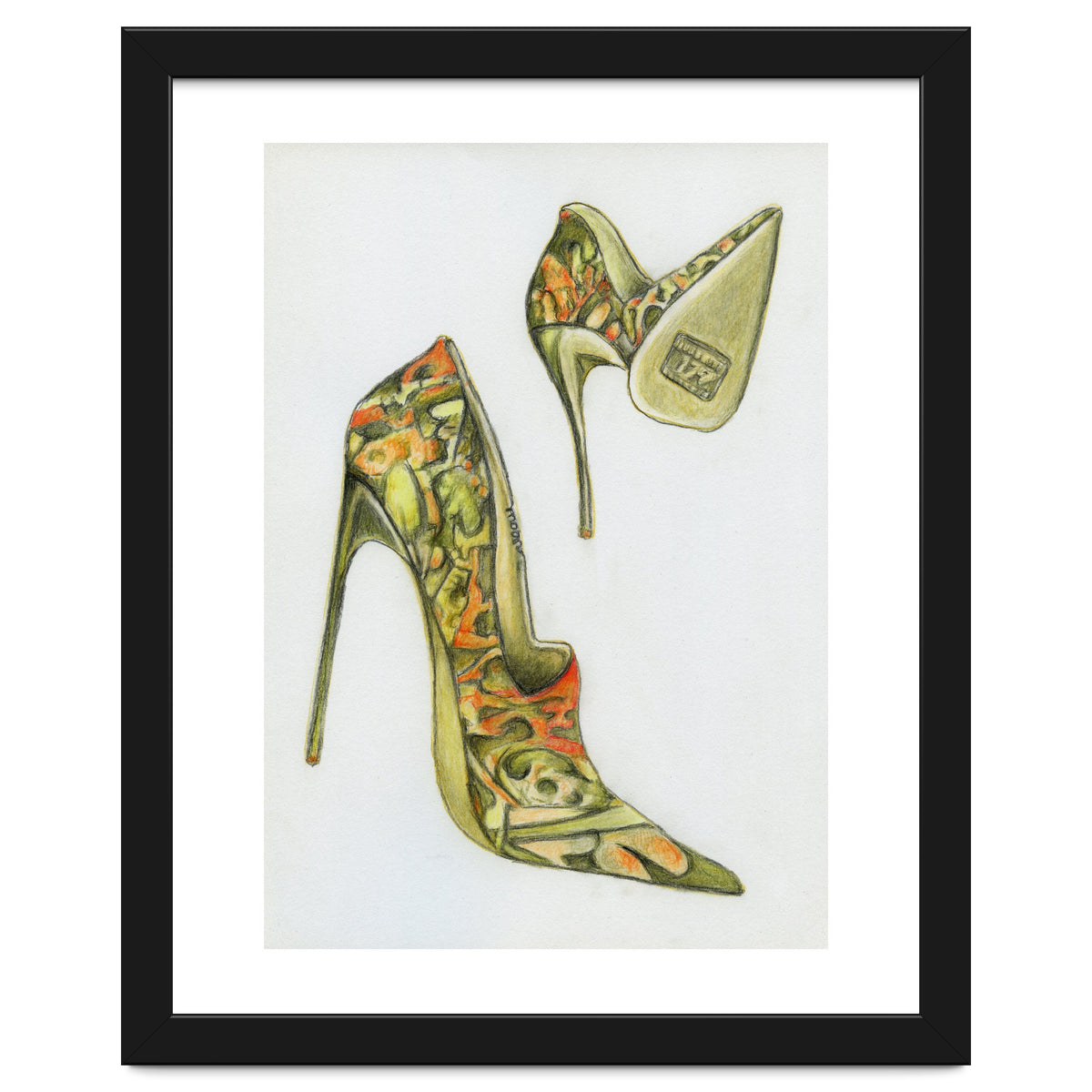 Green stiletto shoes