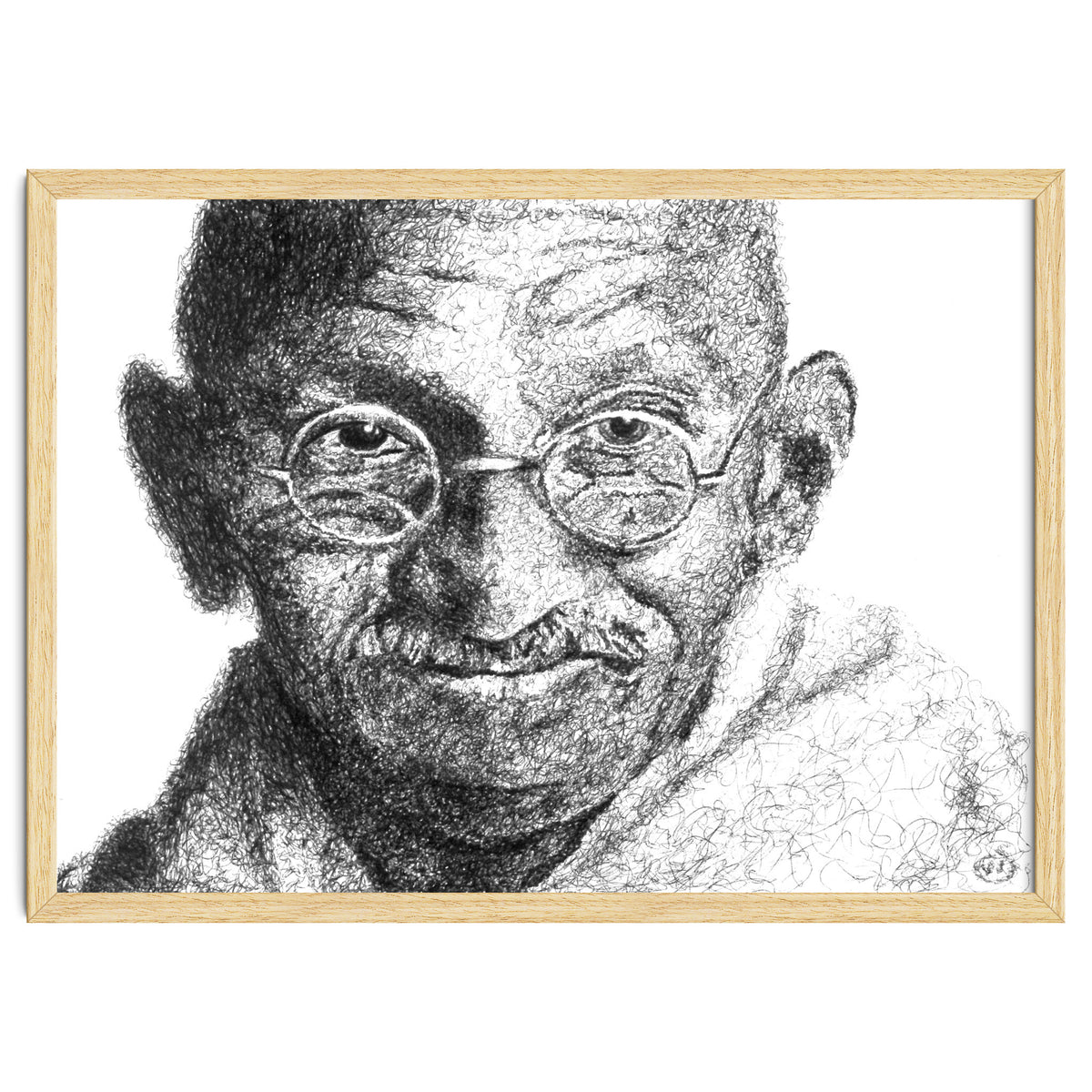 Mahatma Gandhi Scribble Style Portrait